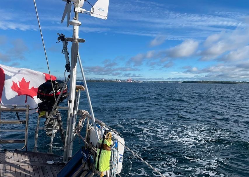 Sail to Sable Island. SV Malla anchored at Sable Island